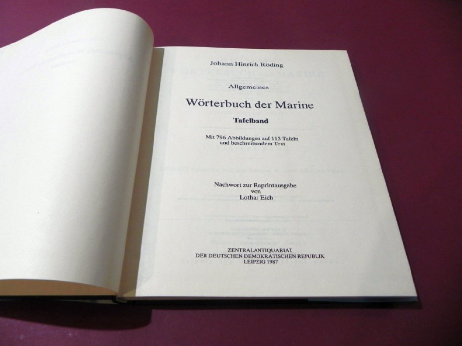 Johann Hinrich Roding / Иоганн Хинрих Рединг. Allgemeines Worterbuch der Marine / Общий словарь военно-морского флота.