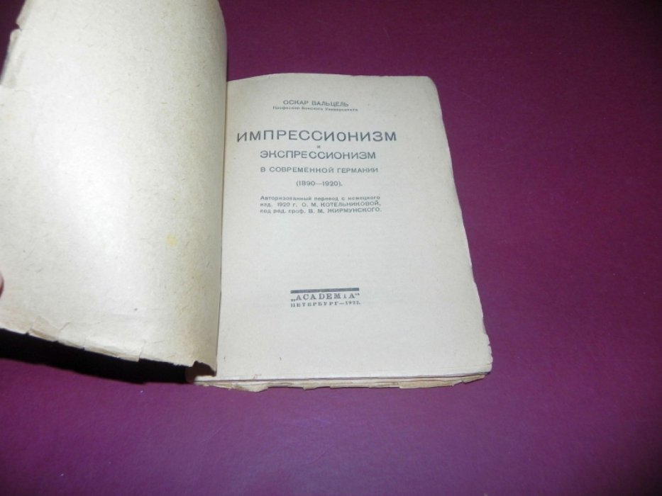 Вальцель О. Импрессионизм и экспрессионизм в современной Германии (1890-1920).
