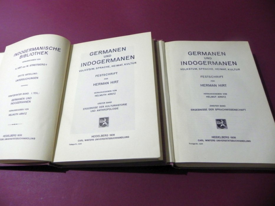 Germanen und Indogermanen: Volkstum, Sprache, Heimat, Kultur Festschrift fur Herman Hirt / Германские и индоевропейские народы: этническая принадлежность, язык, родина, культура. Юбилейный сборник в честь Германа Хирта.