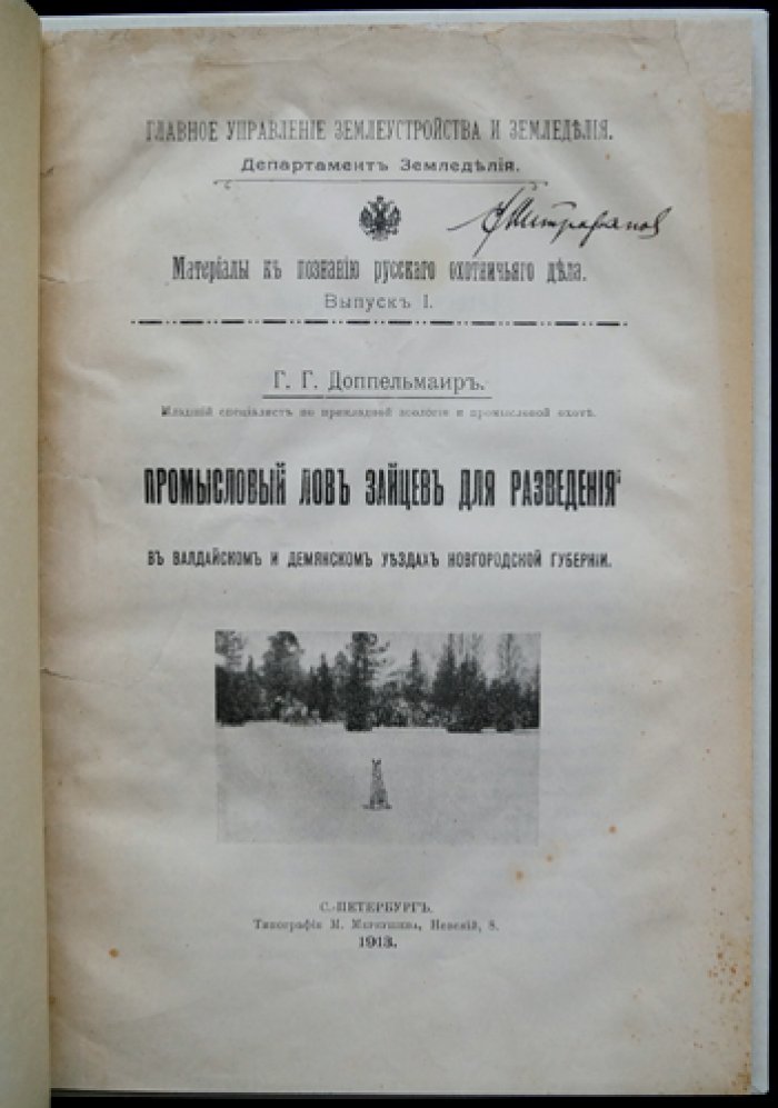 Промысловый лов зайцев для разведения в Валдайском и Демянском уездах Новгородской губернии (Материалы к познанию русского охотничьего дела, Выпуск 1)