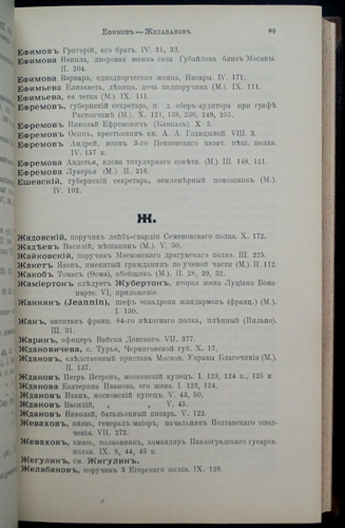 Указатели к бумагам, относящимся к Отечественной войне 1812 года (собрание П. И. Щукина): части 1–10