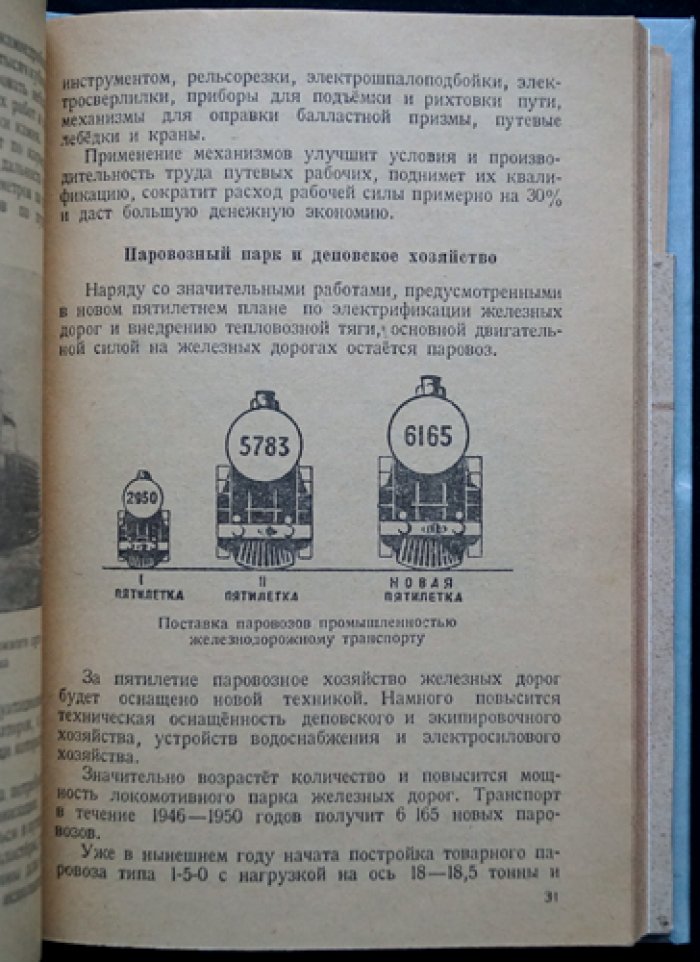 Железнодорожный транспорт в новой сталинской пятилетке (1946) — редкое издание с картой
