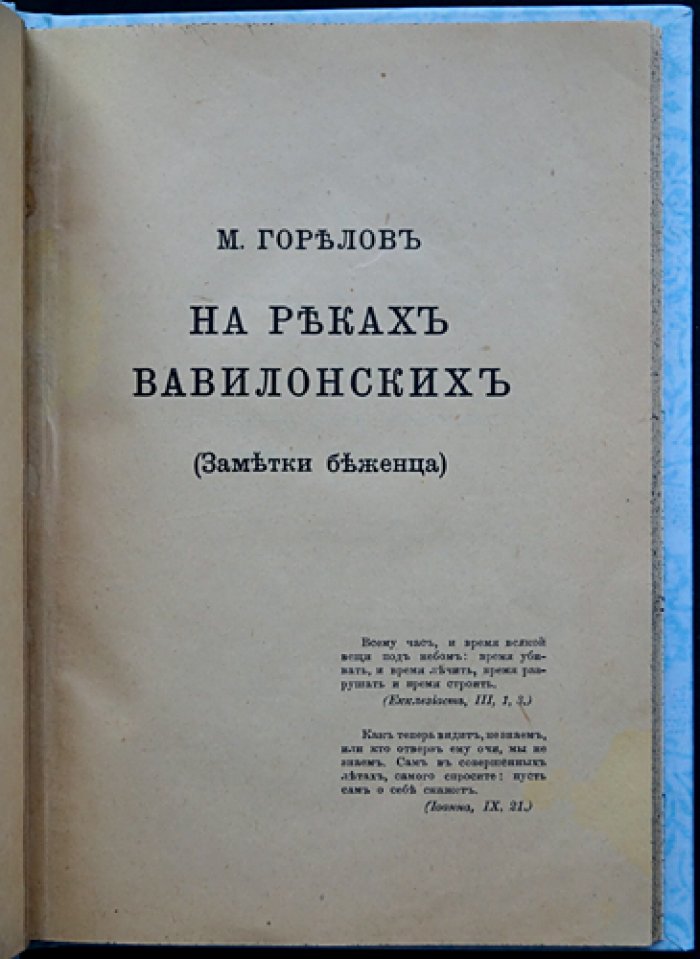 На реках Вавилонских: заметки беженца (М. Горелов)