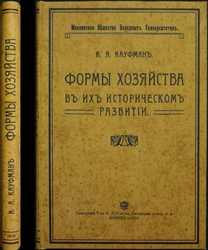Кауфман А.А. Формы хозяйства в их историческом развитии (1910): община, землевладение и эволюция аграрных структур