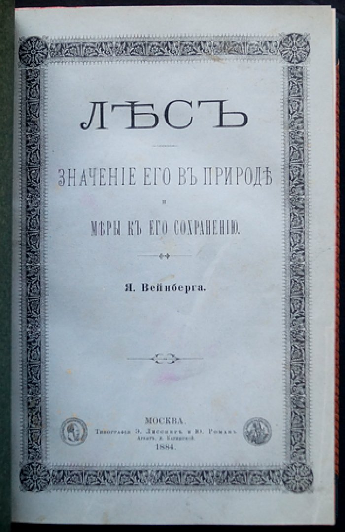 Вейнберг. Лес: значение в природе и меры к его сохранению