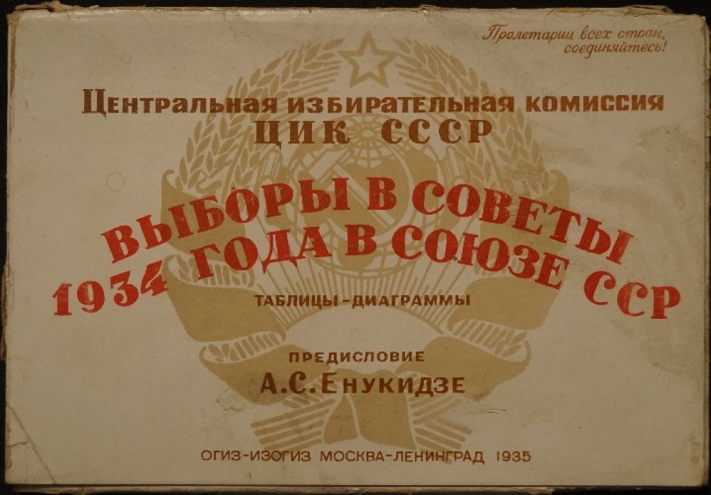 Выборы в советы 1934 года в СССР: редкое издание ЦИК СССР с таблицами-диаграммами (1935)