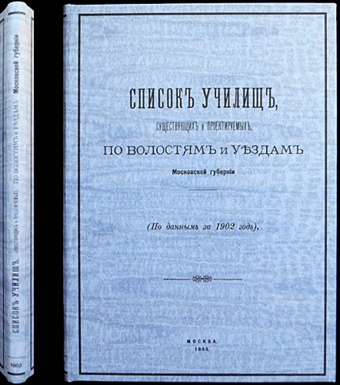 Список училищ Московской губернии: существующие и проектируемые по уездам и волостям (по данным за 1902 год)