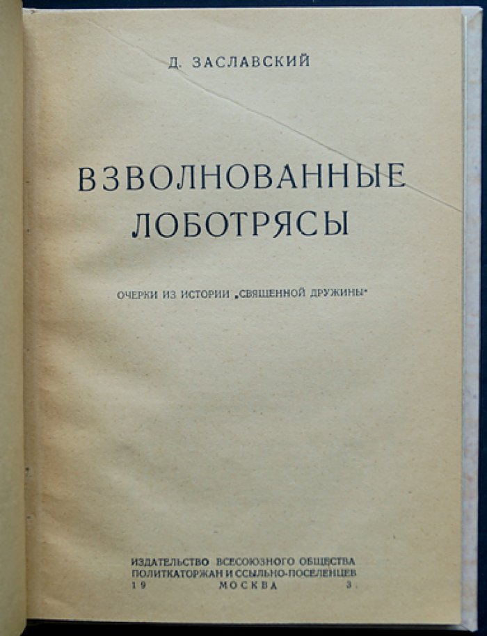 Заславский. Взволнованные лоботрясы: очерки из истории «Священной дружины»