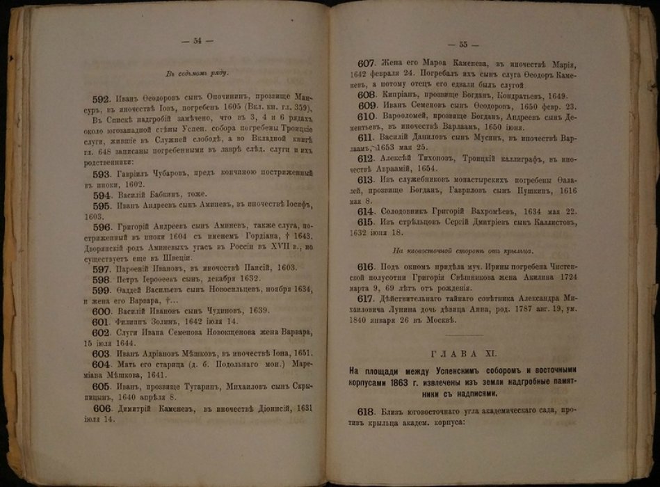 Некрополь Троице-Сергиевой Лавры: список погребенных от основания до 1880 года
