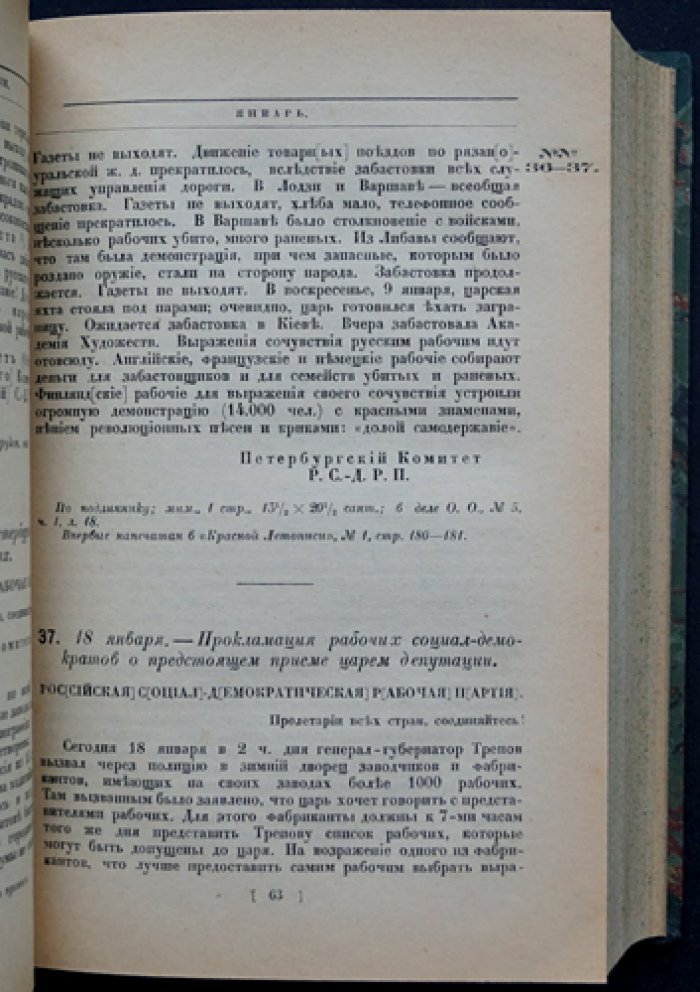 1905 год в Петербурге: социал-демократические листовки и материалы Совета рабочих депутатов (в двух выпусках, в одном переплёте)