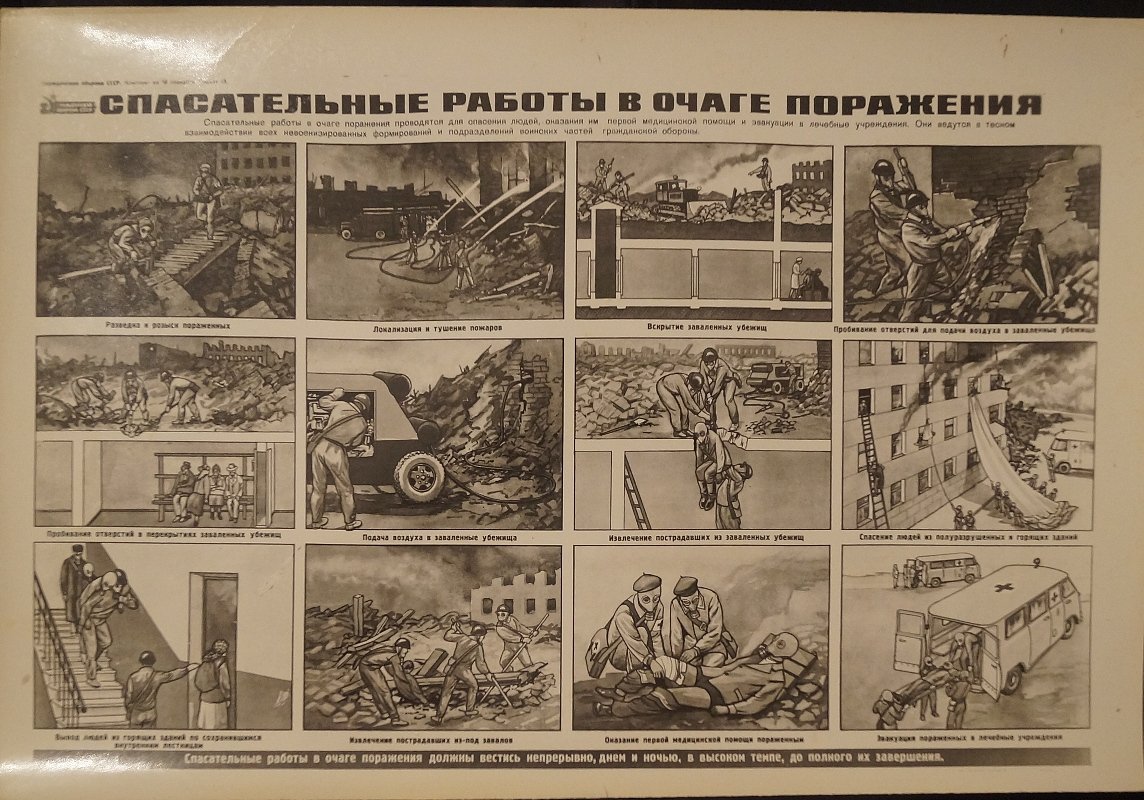 Комплект из 15 репродукций плакатов по гражданской обороне (издание вероятно 1960-х)