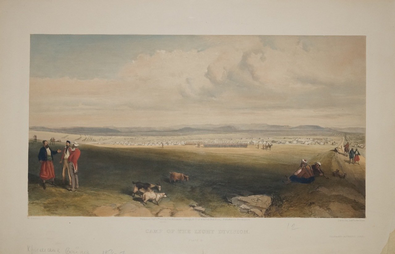 Крымская война: лагерь Лёгкой дивизии (литография Уильяма Симпсона, 1855)