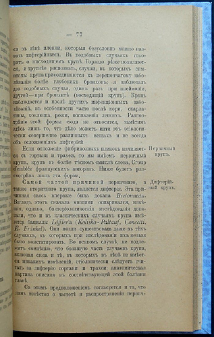 Теодор Эшерих. Дифтерия, круп и серотерапия: наблюдения в Детской университетской клинике в Граце. Бубонная чума