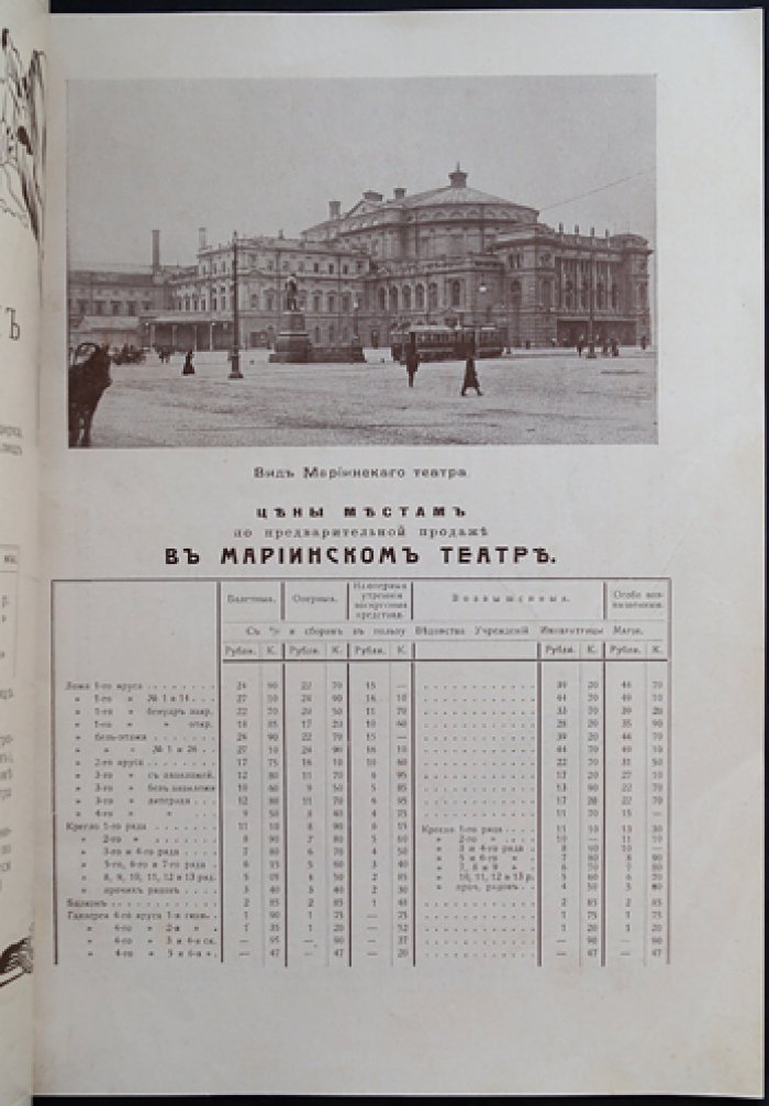 Планы и цены в Императорских театрах на 1915 год: справочник по Мариинскому, Александрийскому и Михайловскому театрам