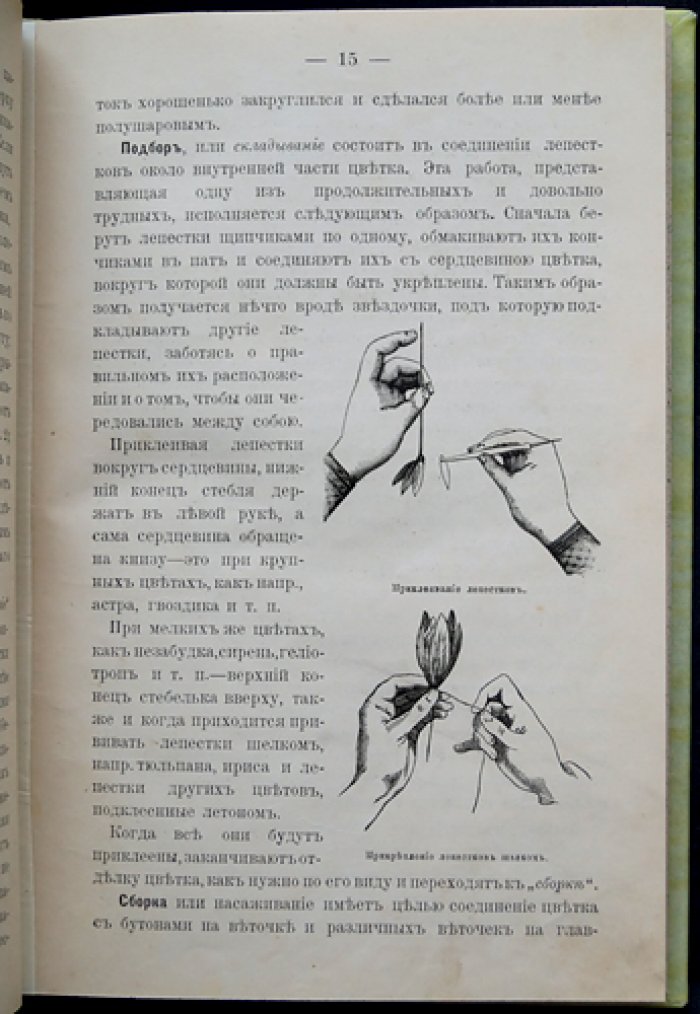 Подробное практическое руководство по изготовлению искусственных цветов и листьев из материи (с рисунками)