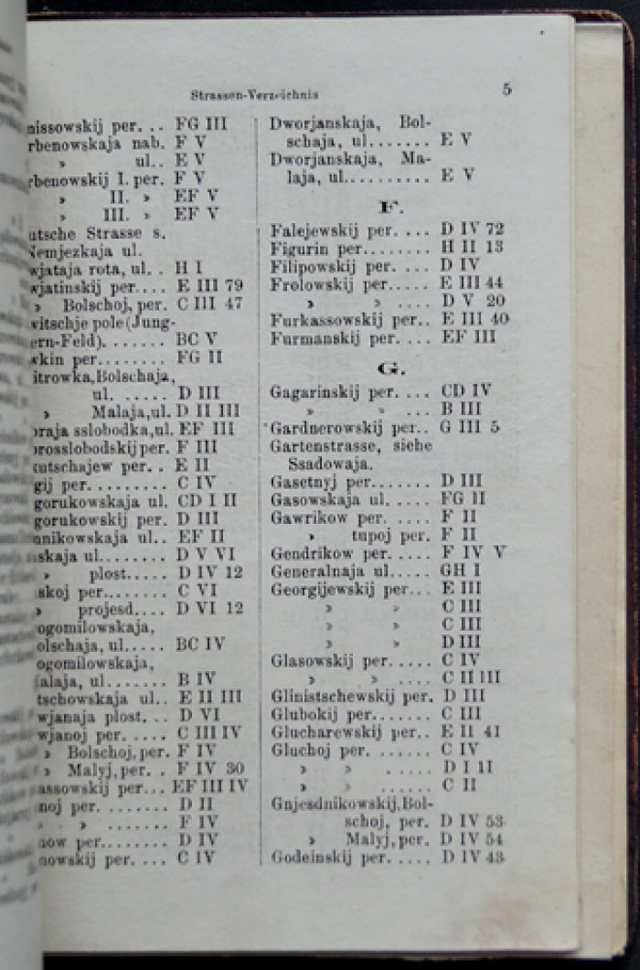 План Москвы и ближайших окрестностей, 1882: улицы, переулки, площади и достопримечательности (немецкое издание)