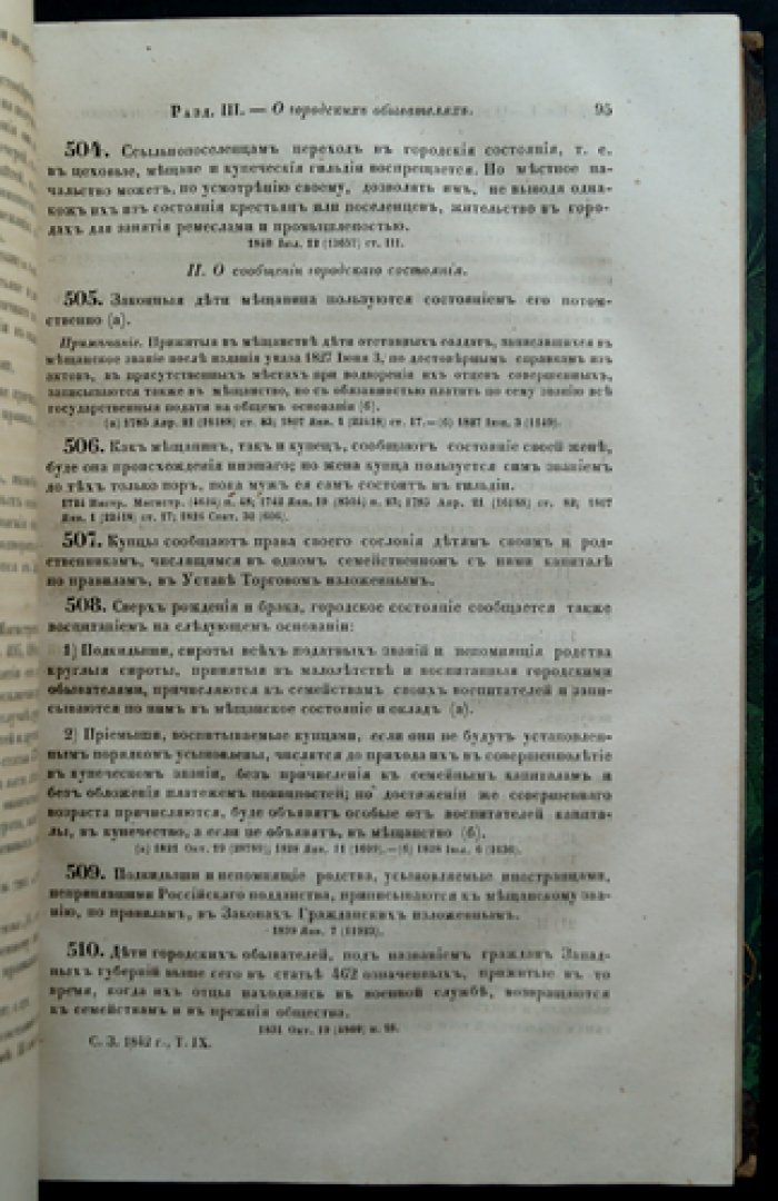Свод законов Российской империи. Свод законов о состояниях (повеление императора Николая I), 1842 г.