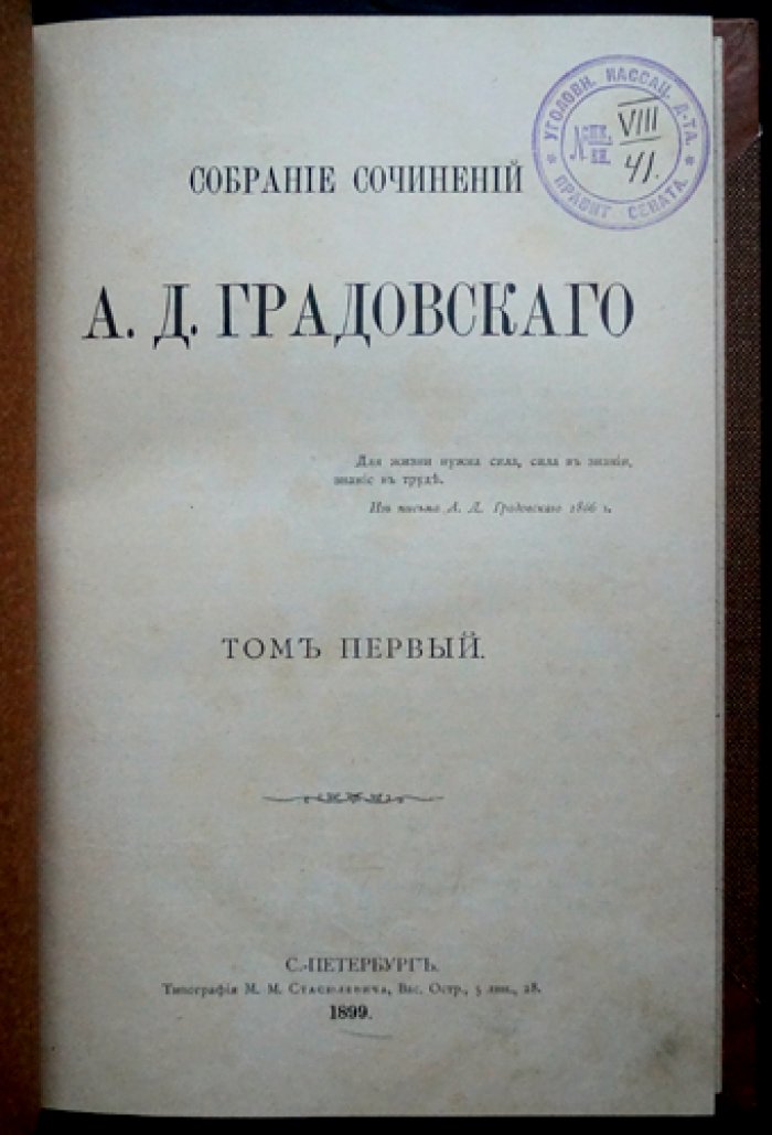 Собрание сочинений А.Д. Градовского: полное издание в 9 томах (1899–1904)