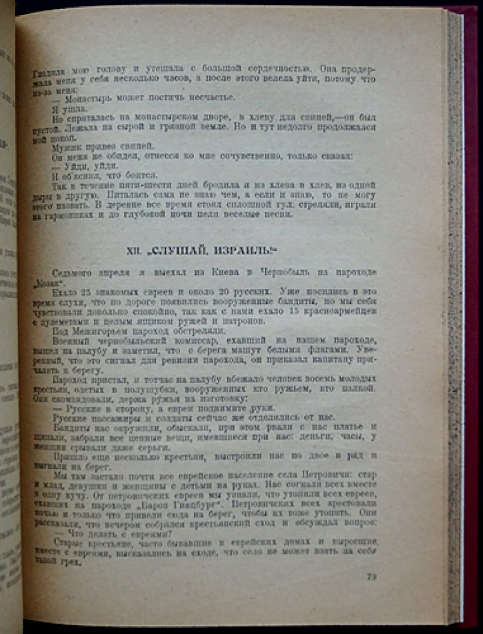 «Книга о еврейских погромах на Украине в 1919 году» (свидетельства, официальные документы и опросы пострадавших)