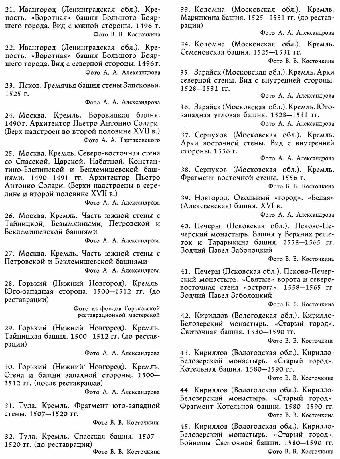 Косточкин В. В. Крепостное зодчество Древней Руси.