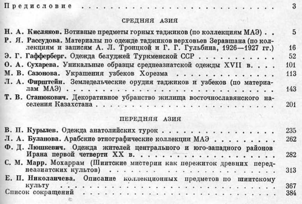 Традиционная культура народов Передней и Средней Азии.