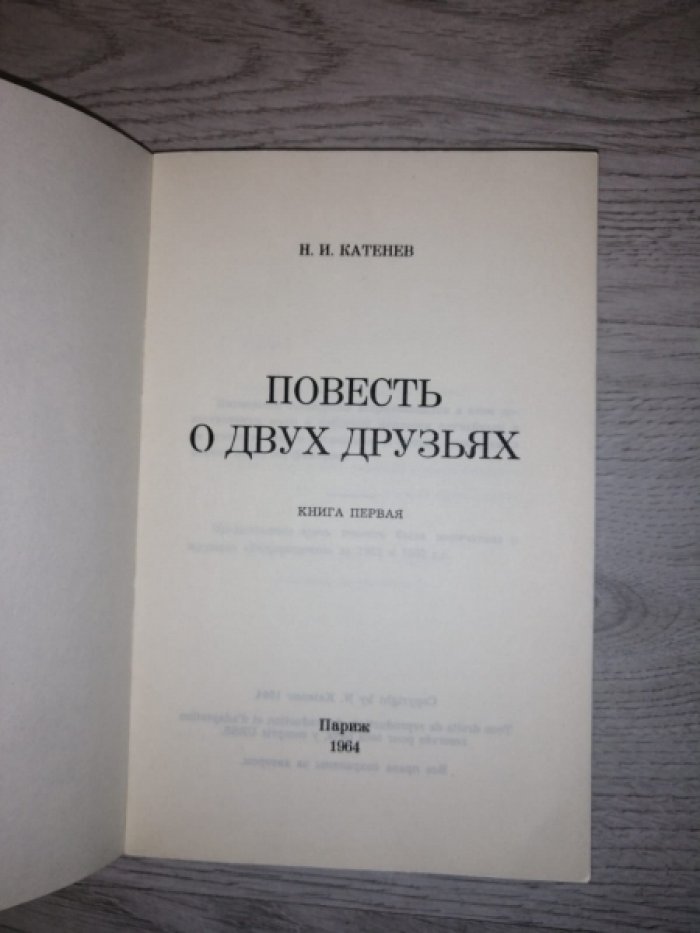 Катенев Н.И.  Повесть о двух друзьях. Книга первая (и единственная).