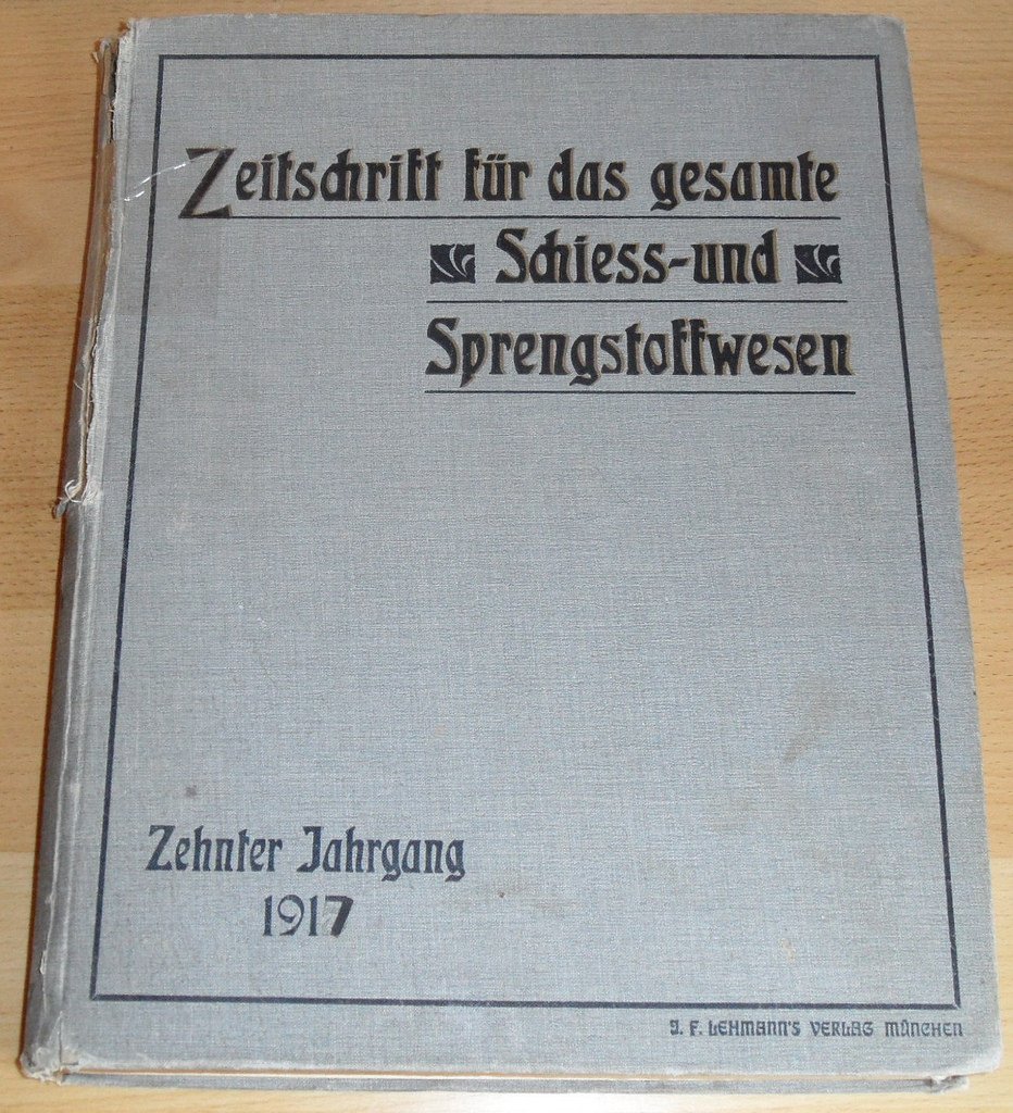 Zeitschrift fur das gesamte Schiess und Sprengstoffwesen. Журнал `Взрывчатые вещества` за 1917.