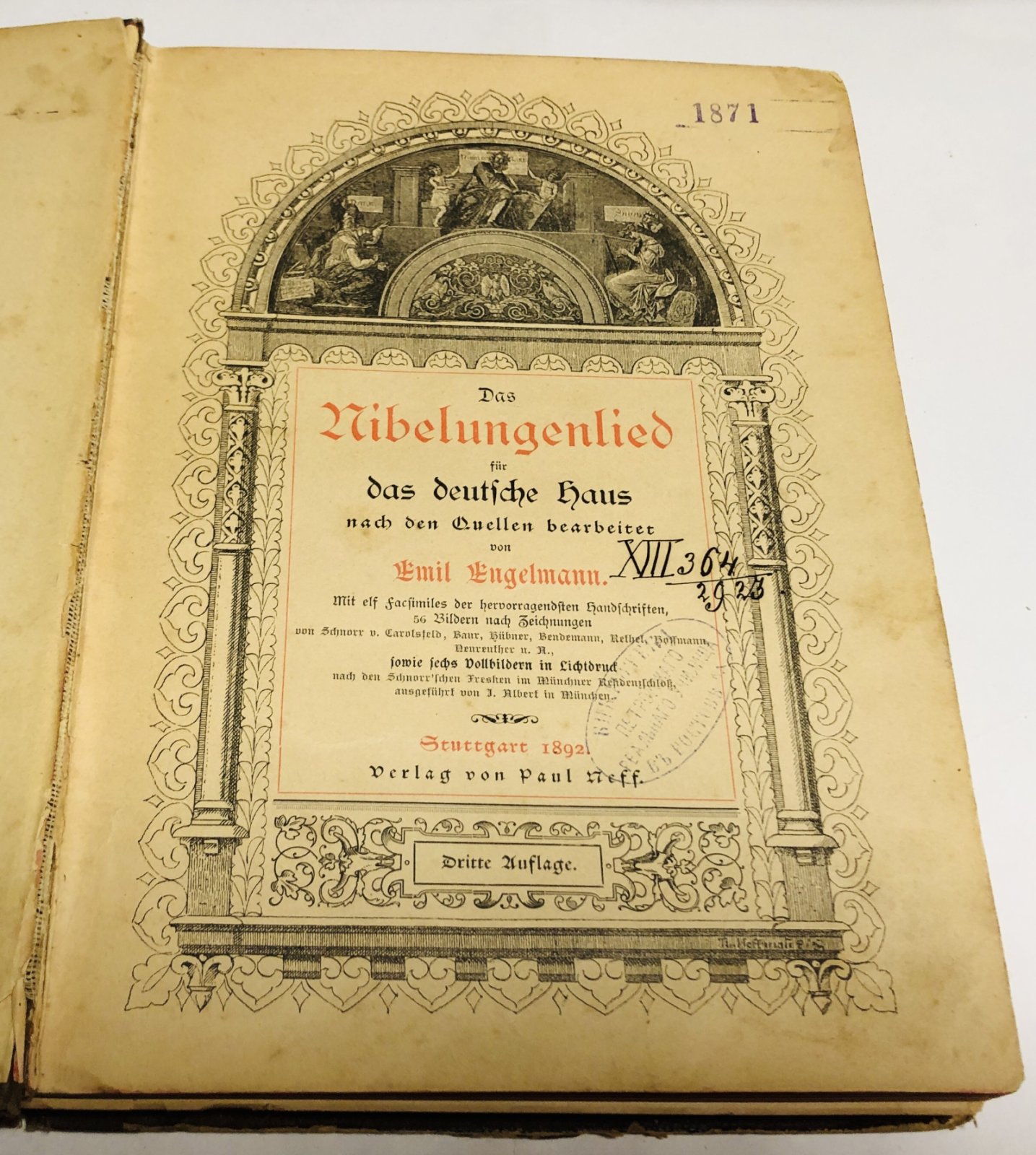Das Nibelungenlied fur das deutsche Haus Nach den Quellen bearbeitet von Emil Engelmann / Песнь о Нибелунгах.