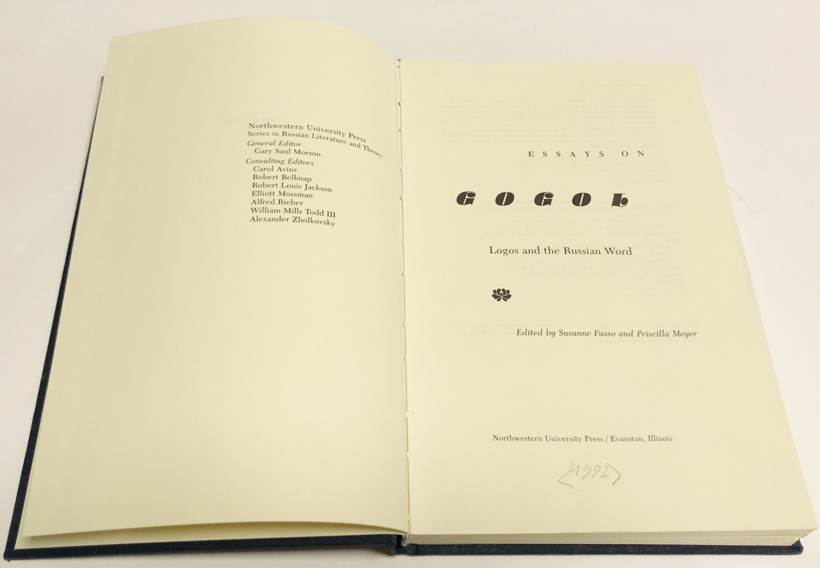 Susanne Fusso, Priscilla Meyer. Essays on Gogol: Logos and the Russian Word.