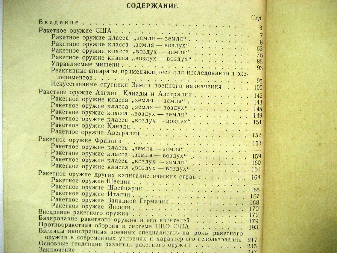 Ракетное оружие капиталистических стран.
