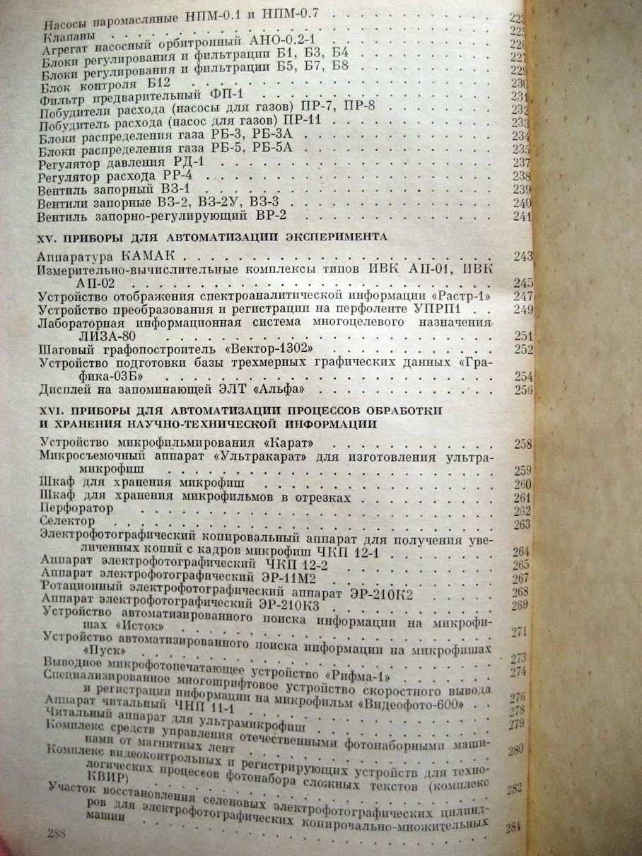 Каталог приборов для научных исследований и автоматизации эксперимента, разработанных конструкторскими бюро АН СССР