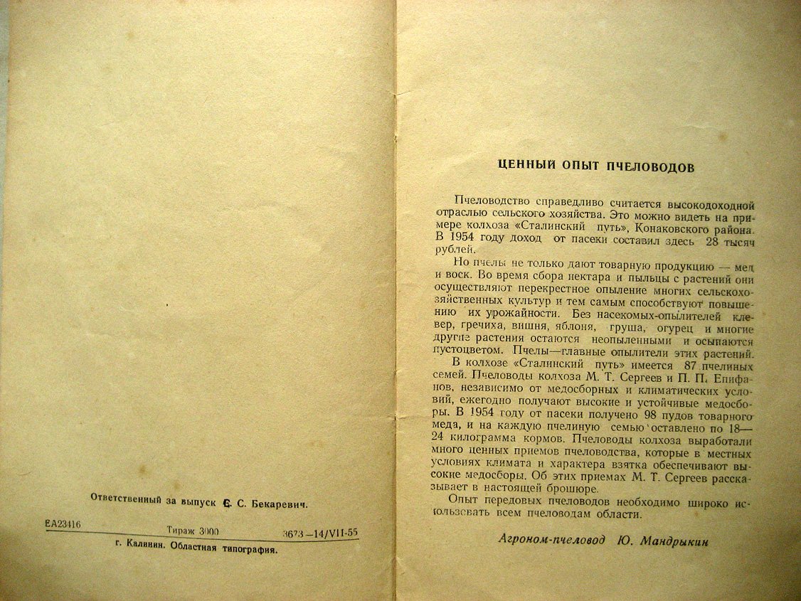 Сергеев М. Наш опыт ухода за пчелами.