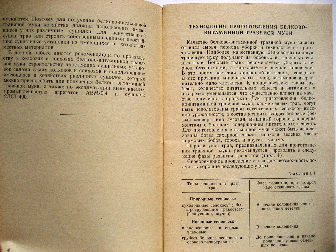 Рекомендации по производству белково-витаминной травяной муки.