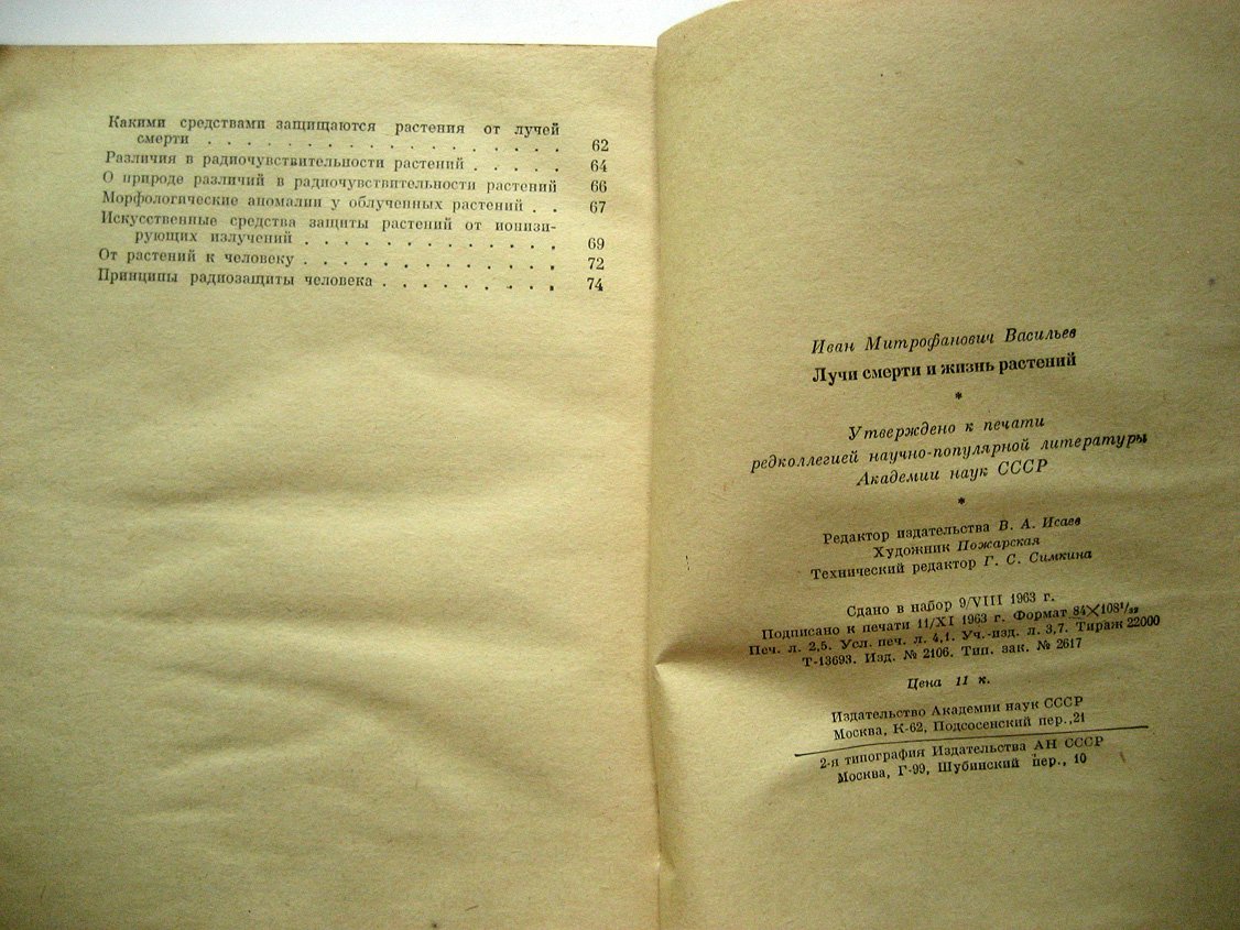 Васильев И. Лучи смерти и жизнь растений.