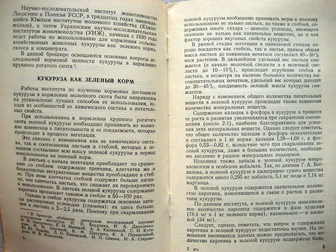 Староверов Н. Кукуруза в кормлении крупного рогатого скота.