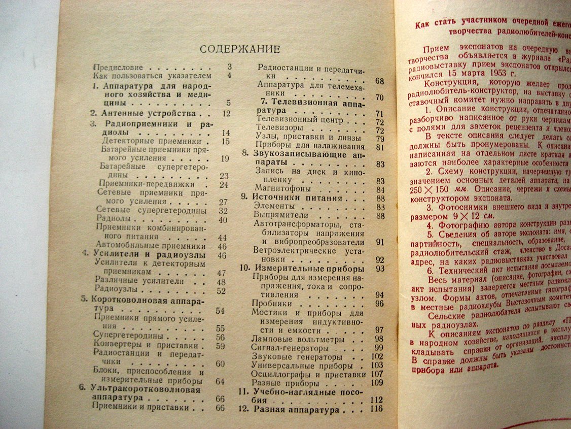 Радиолюбительские конструкции (указатель описаний).