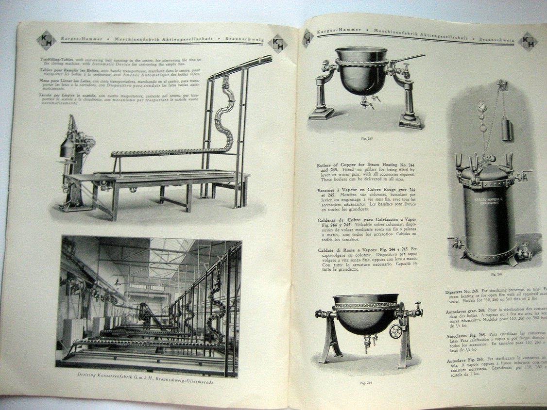 Karges-Hammer - Maschinenfabrik Aktiengesellschaft Braunschweig (каталог оборудования для консервных заводов).