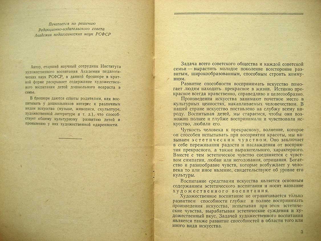 Сакулина Н. Художественное воспитание дошкольника в семье (лекция).