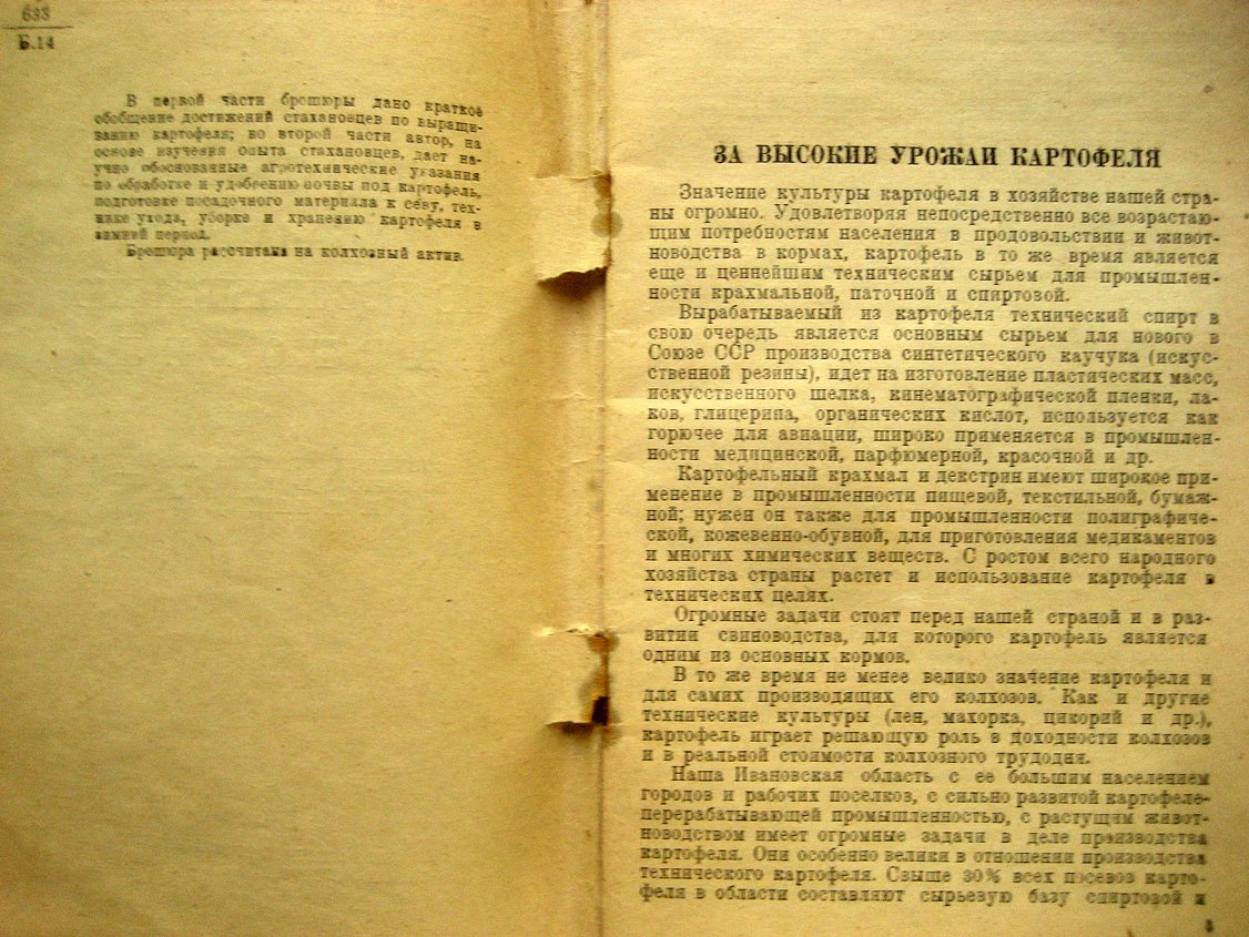 Багриков Н. Агротехнические указания по возделыванию картофеля.
