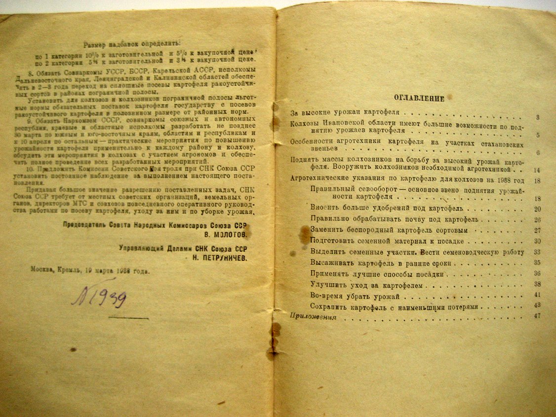 Багриков Н. Агротехнические указания по возделыванию картофеля.