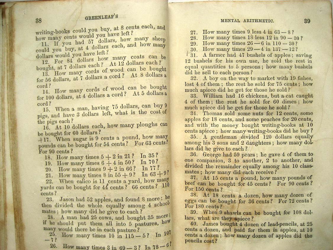 Greenleaf B. Intellectual Arithmetic (арифметика).
