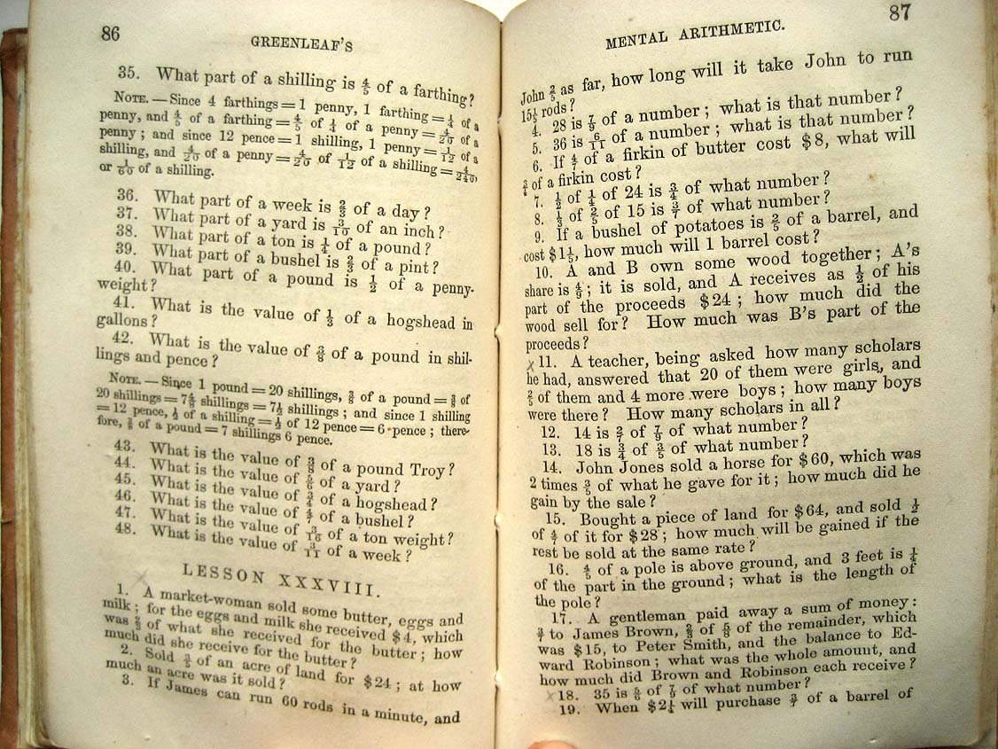 Greenleaf B. Intellectual Arithmetic (арифметика).