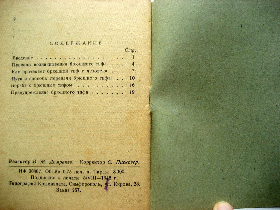 Пяткин К. Брюшной тиф и борьба с ним.