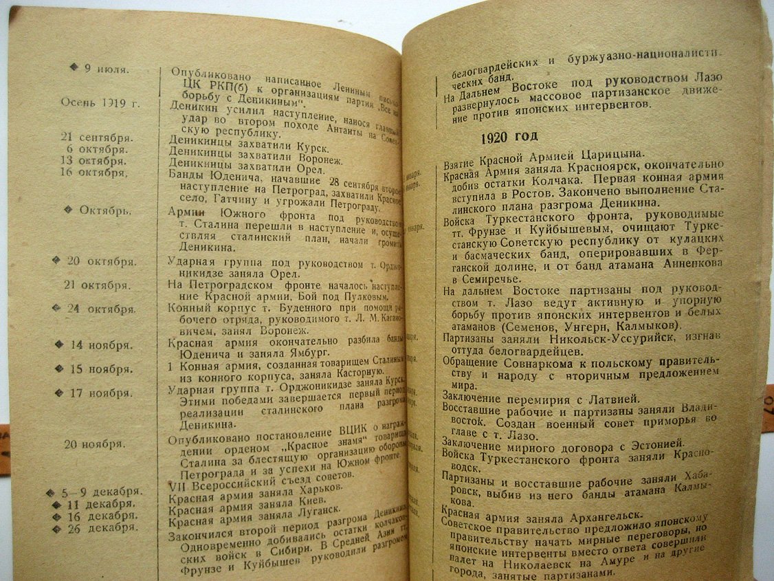 Хронологическая таблица к курсу лекций по истории СССР.