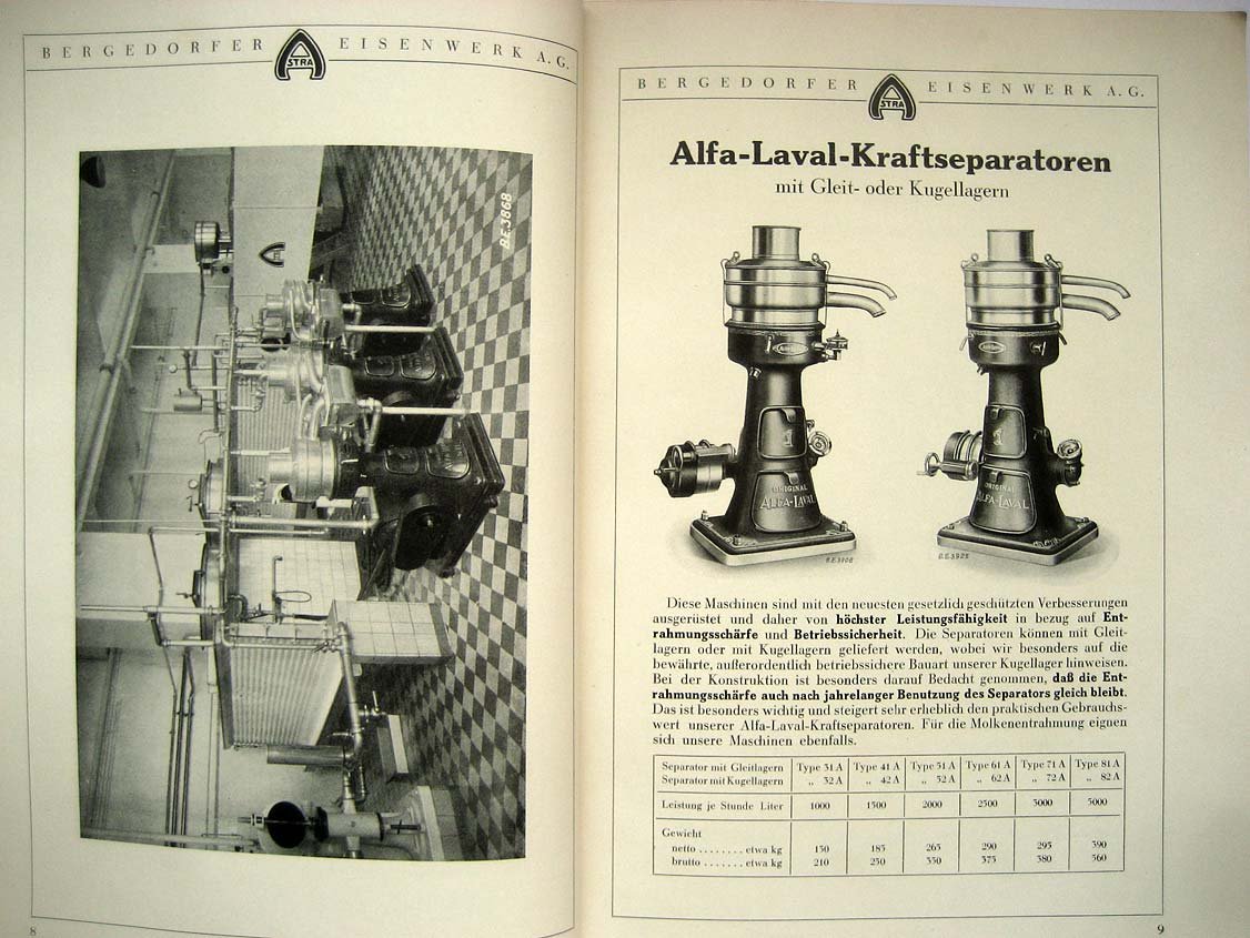 Astra Molkerei-Maschinen (Молочные машины), каталог