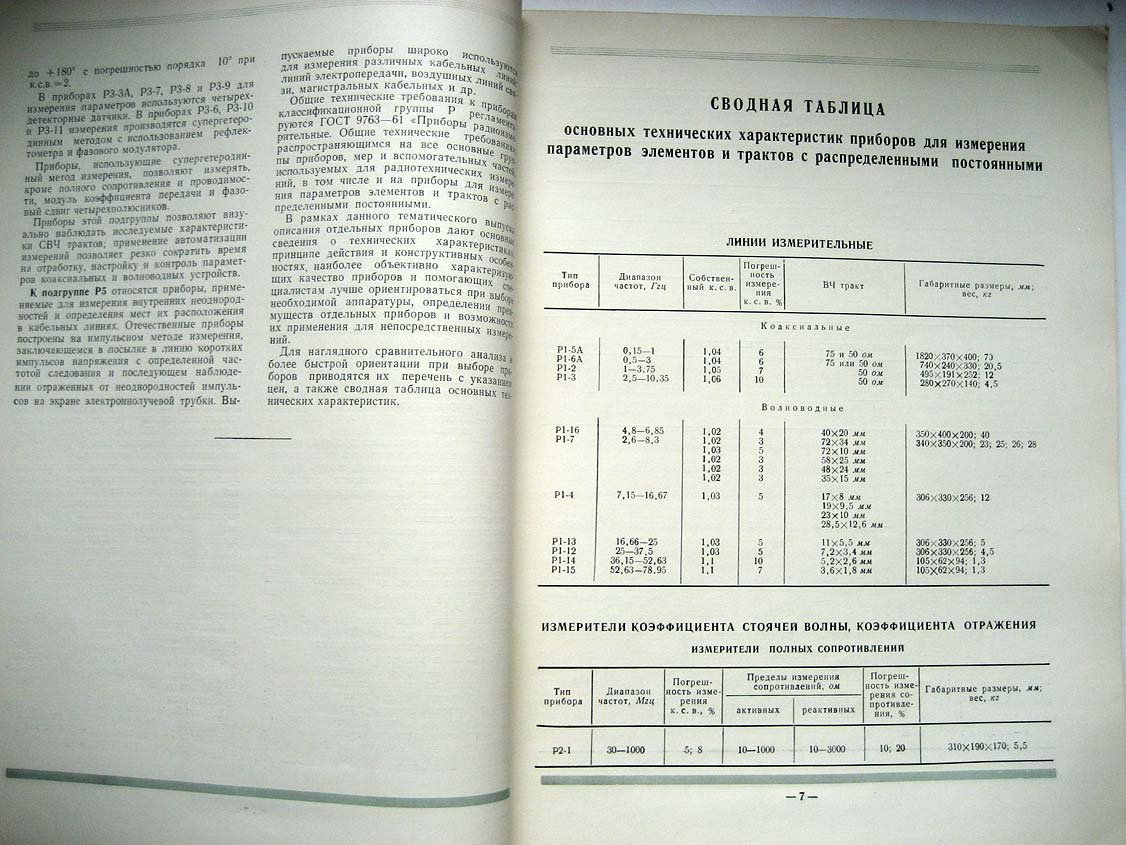 Каталог Изделия радиопромышленности. Том 3. Приборы для измерения параметров элементов и трактов с распределенными постоянными