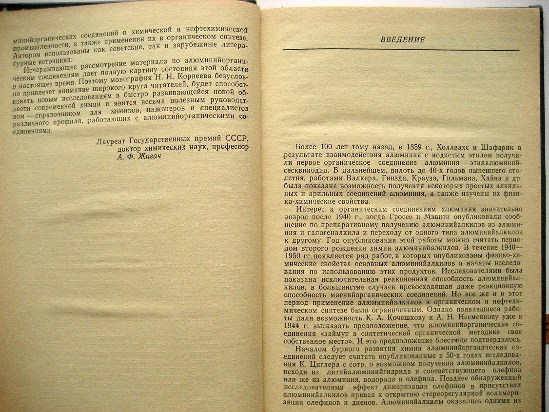 Корнеев Н. Химия и технология алюминийорганических соединений.