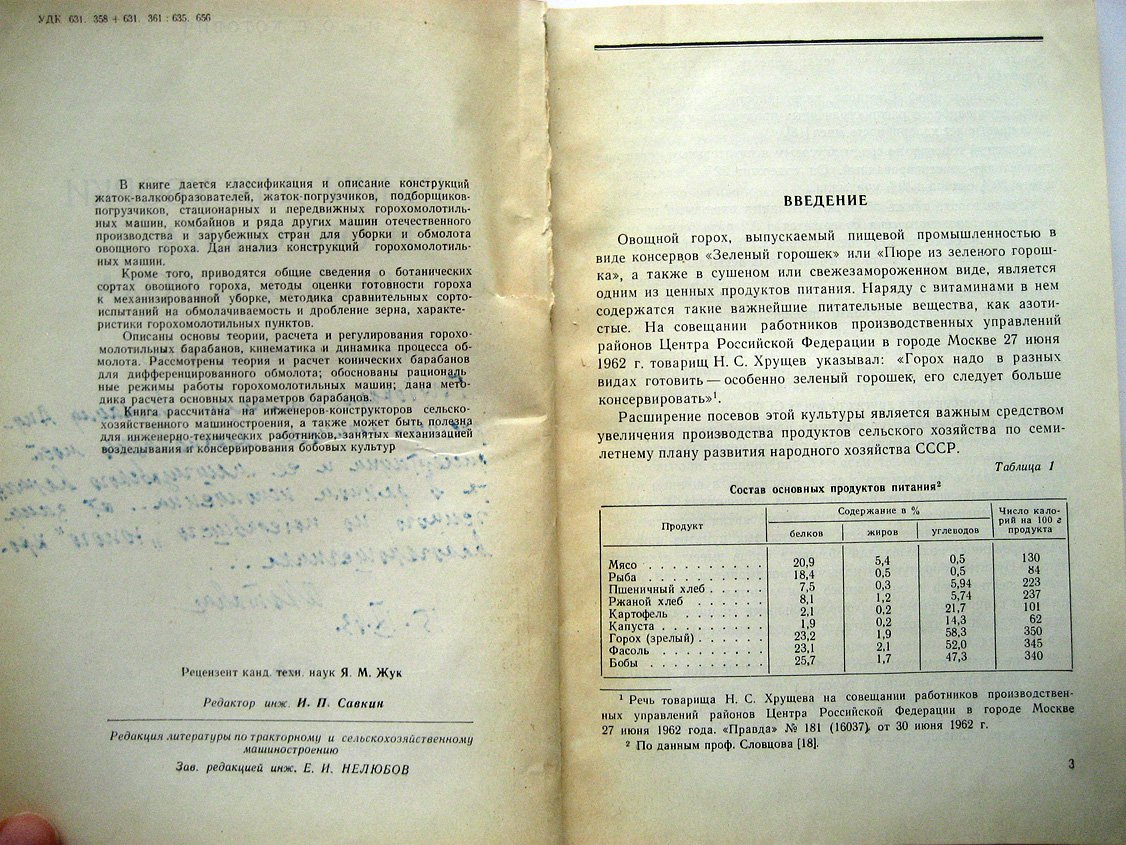 Котович О. Машины для уборки и обмолота овощного гороха.