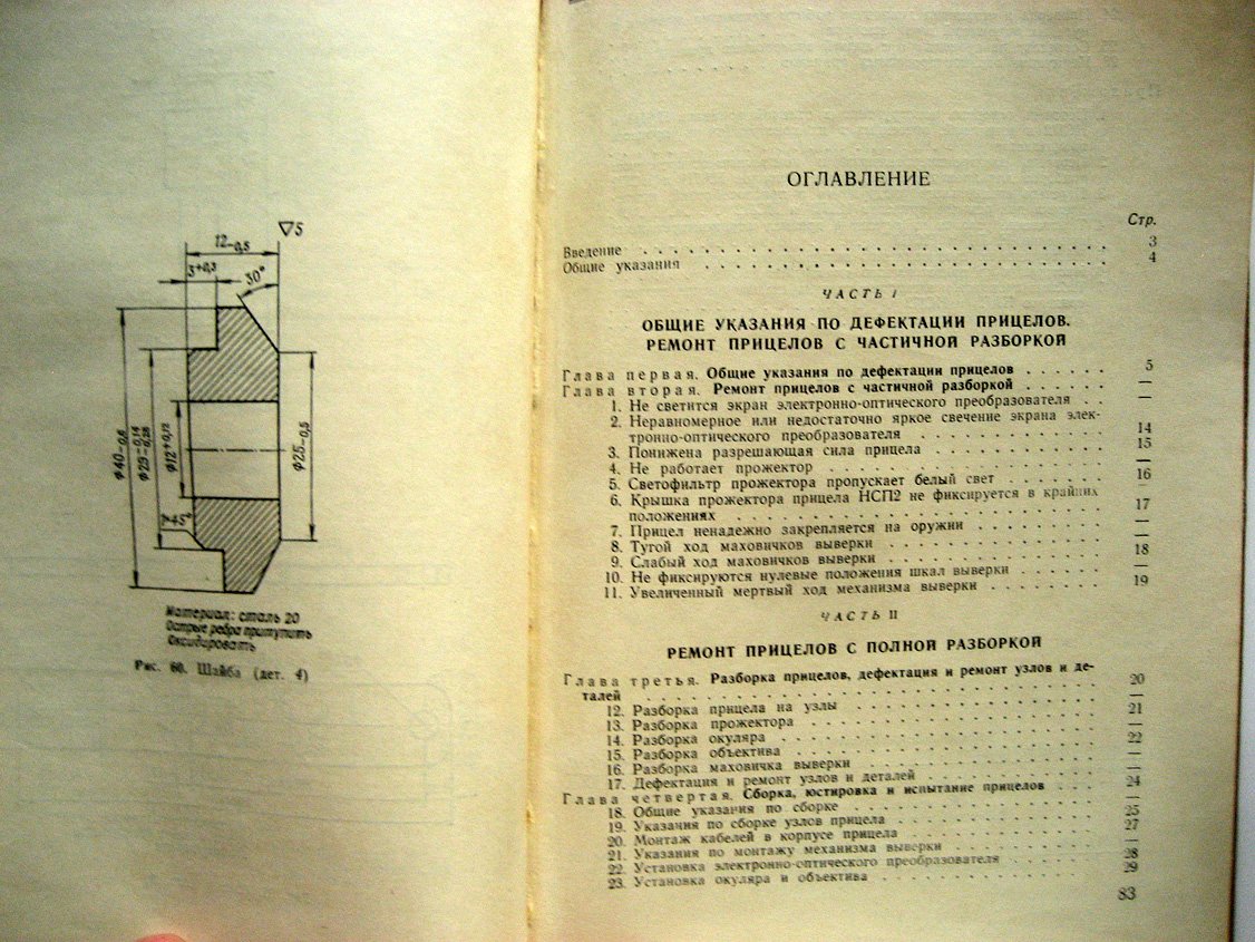 Ночные стрелковые прицелы НАП1 и НСП2. Руководство по ремонту