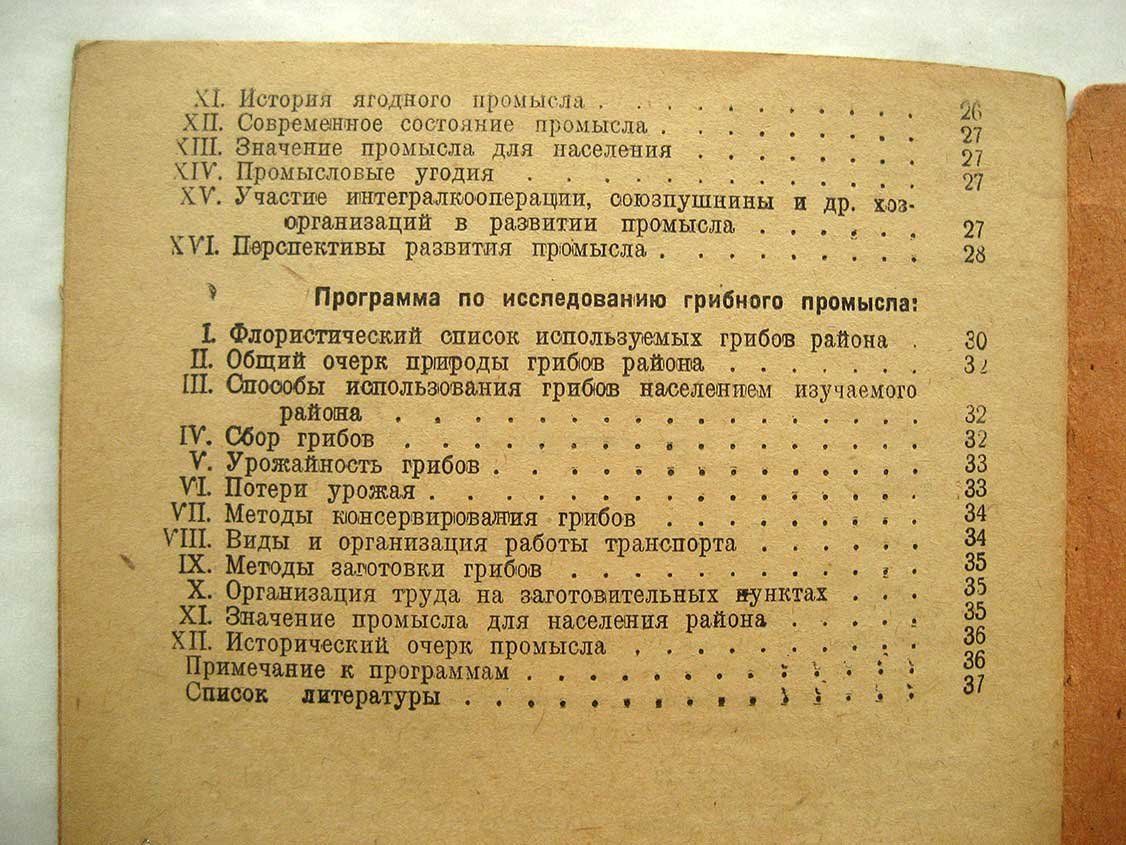 Говорухин В. Программа краеведческих исследований кедрового, грибного и ягодного промыслов в северных областях СССР